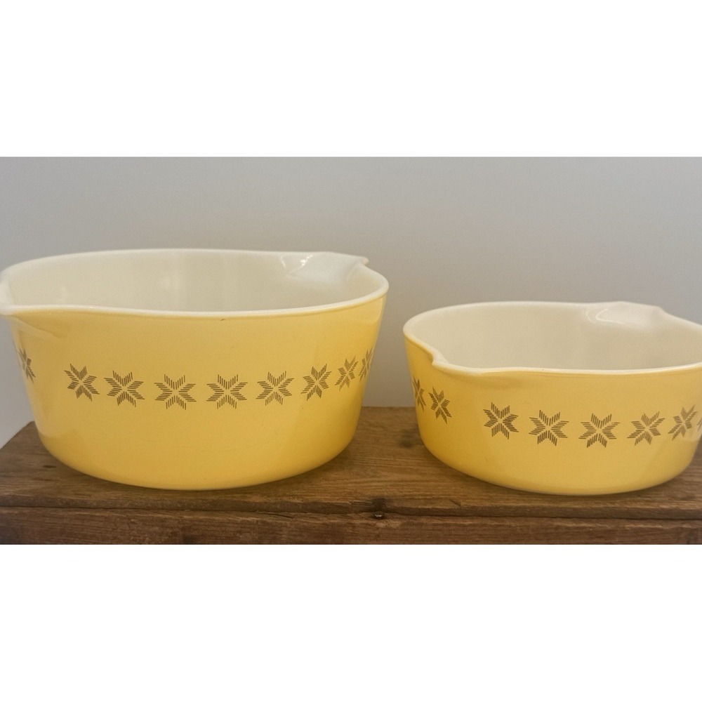 Pyrex Town & Country Brown & Yellow 474B 1.5 QT & 472 1.5 PT Casserole Dishes - Picture 5 of 15